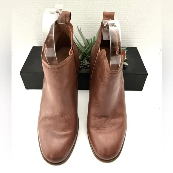 WOMENS KORKS KORK-EASE LEATHER ANKLE BOOTS COGNAC BROWN  SZ 9.5 - Picture 5 of 14